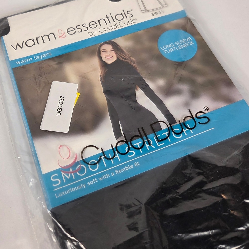 Cuddl Duds Warm Essentials Black Smooth Stretch Turtleneck Base Layer Small NIP